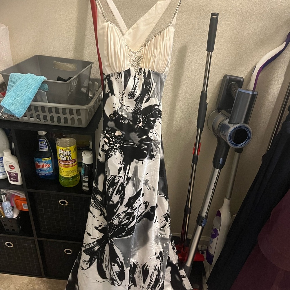 Cache Black and White Floral Dress
